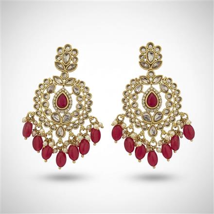 Antique Moti Earring With Mehndi Plating