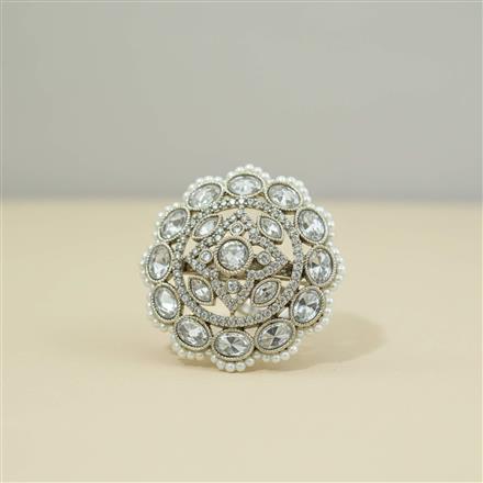 Antique Adjustable Ring With Mehndi Plating