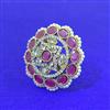 Antique Adjustable Ring With Mehndi Plating