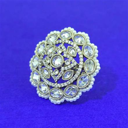 Antique Adjustable Ring With Mehndi Plating