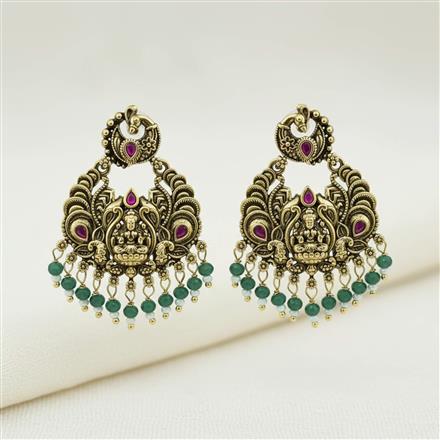 Antique South Indian Earring With Matte Gold Plating