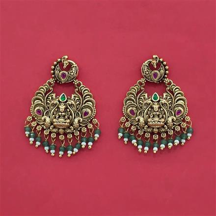 Antique South Indian Earring With Matte Gold Plating