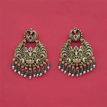 Antique South Indian Earring With Matte Gold Plating