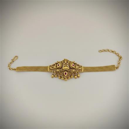 Antique Temple Baju Band With Matte Gold Plating