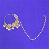 Antique Moti Nose Ring With Mehndi Plating