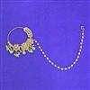 Antique Moti Nose Ring With Mehndi Plating