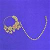 Antique Moti Nose Ring With Mehndi Plating