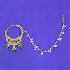 Antique Moti Nose Ring With Mehndi Plating
