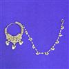 Antique Moti Nose Ring With Mehndi Plating