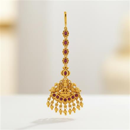 Antique South Indian Tikka With Matte Gold Plating
