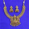 Antique South Indian Necklace Set With Matte Gold Plating