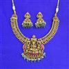 Antique South Indian Necklace Set With Matte Gold Plating