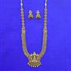 Antique Long Necklace Set With Matte Gold Plating