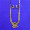 Antique Long Necklace Set With Matte Gold Plating