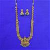 Antique Long Necklace Set With Matte Gold Plating