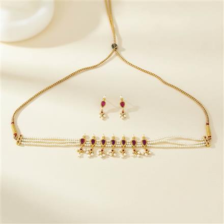 Antique Choker Necklace Set With Gold Plating