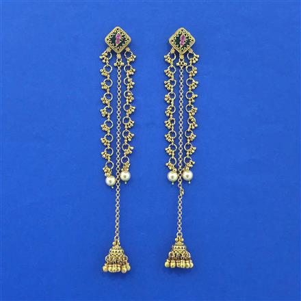 Antique Kashmiri Jhumki With Gold Plating