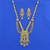 Antique Long Necklace Set With Matte Gold Plating