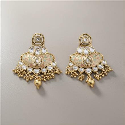 Antique Meenakari Earring With Gold Plating