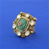 Antique Pearl Ring With Gold Plating