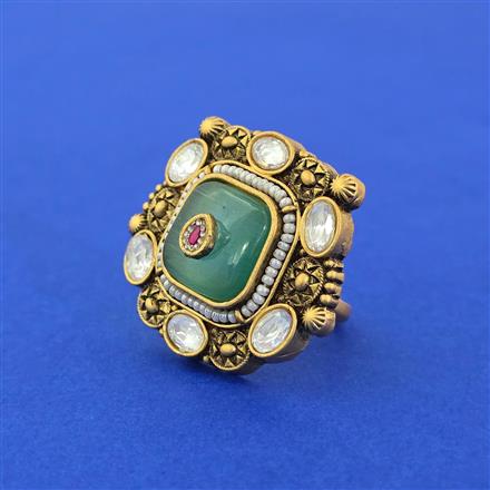 Antique Pearl Ring With Gold Plating