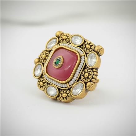 Antique Pearl Ring With Gold Plating