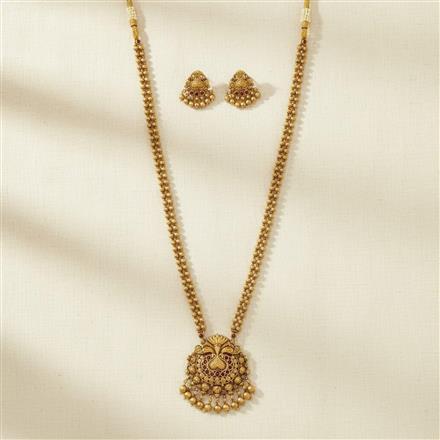 Antique South Indian Necklace With Matte Gold Plating