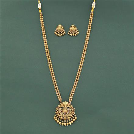 Antique South Indian Necklace With Matte Gold Plating