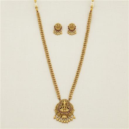 Antique Temple Necklace With Matte Gold Plating