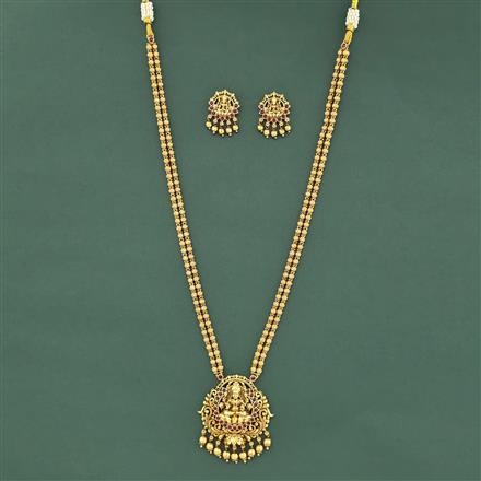 Antique Temple Necklace With Matte Gold Plating