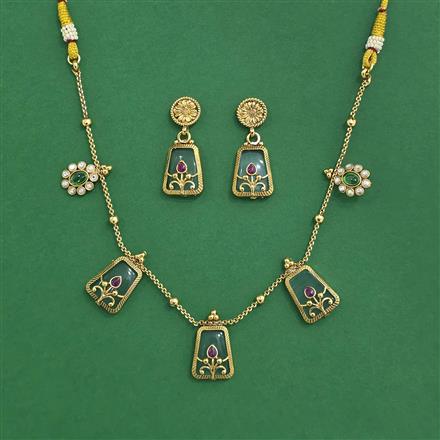 Antique Classic Necklace Set With Gold Plating
