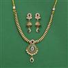 Antique Moti Necklace Set With Matte Gold Plating