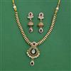 Antique Moti Necklace Set With Matte Gold Plating