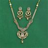 Antique Moti Necklace Set With Matte Gold Plating