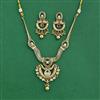 Antique Moti Necklace Set With Matte Gold Plating