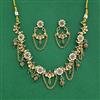 Antique Moti Necklace Set With Matte Gold Plating