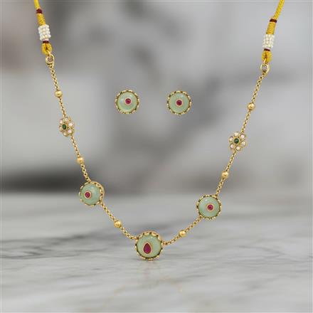 Antique Classic Necklace Set With Matte Gold Plating