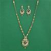 Antique Long Necklace Set With Matte Gold Plating