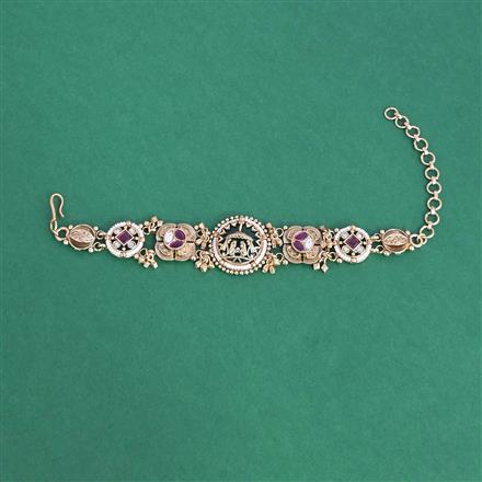 Antique Moti Bracelet With Matte Gold Plating