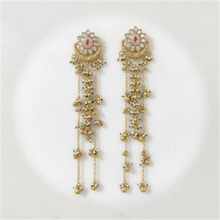 Antique Kashmiri Earring With Matte Gold Plating