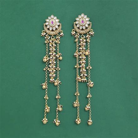 Antique Kashmiri Earring With Matte Gold Plating