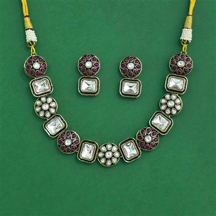 Antique Classic Necklace Set With Mehndi Plating