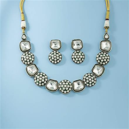 Antique Classic Necklace Set With Mehndi Plating