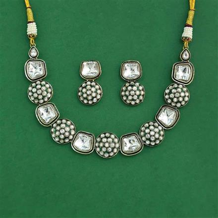 Antique Classic Necklace Set With Mehndi Plating