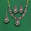 Antique Moti Necklace Set With Mehndi Plating