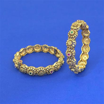 Antique Openable Bangles With Matte Gold Plating