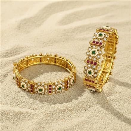 Antique Moti Bangles With Gold Plating