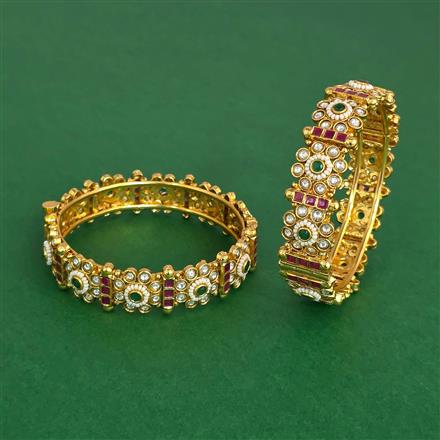 Antique Moti Bangles With Gold Plating