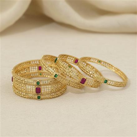 Antique Classic Bangles With Matte Gold Plating