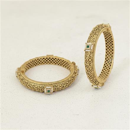 Antique Openable Bangles With Matte Gold Plating